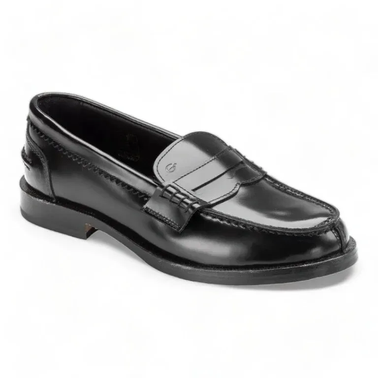 1212 - Black Polished Leather Hard Loafer for Boy/Girl by Galluci