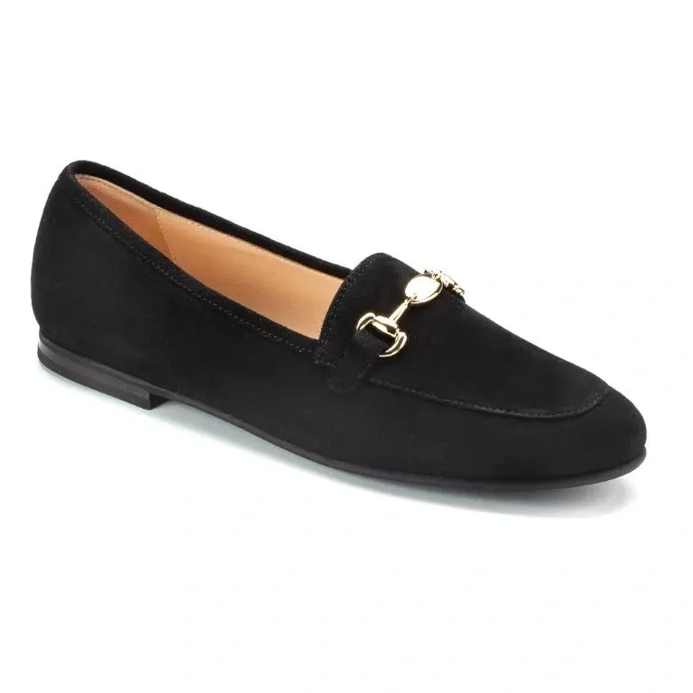 1375 - Black Suede Flat Loafer for Girl/Boy by London Kids