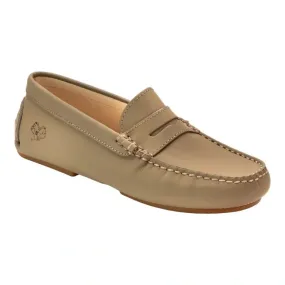 2460 - Taupe Sahara Leather Soft Loafer for Girl by London Kids