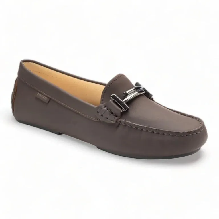 2632 - Brown Sahara Leather Soft Loafer for Girl by London Kids