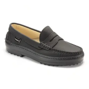 2642 - Black Sahara Leather Soft Loafer for Girl by London Kids