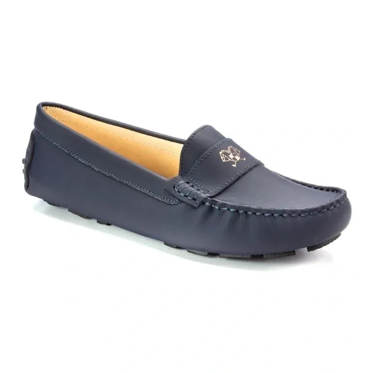 2699 - Navy Sahara Leather Soft Loafer for Girl by London Kids