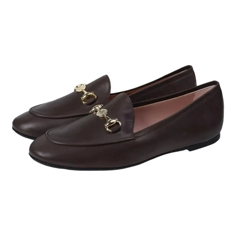 45922 - Brown Soft Leather Flat Loafer for Teen/Women by Pretty Ballerinas