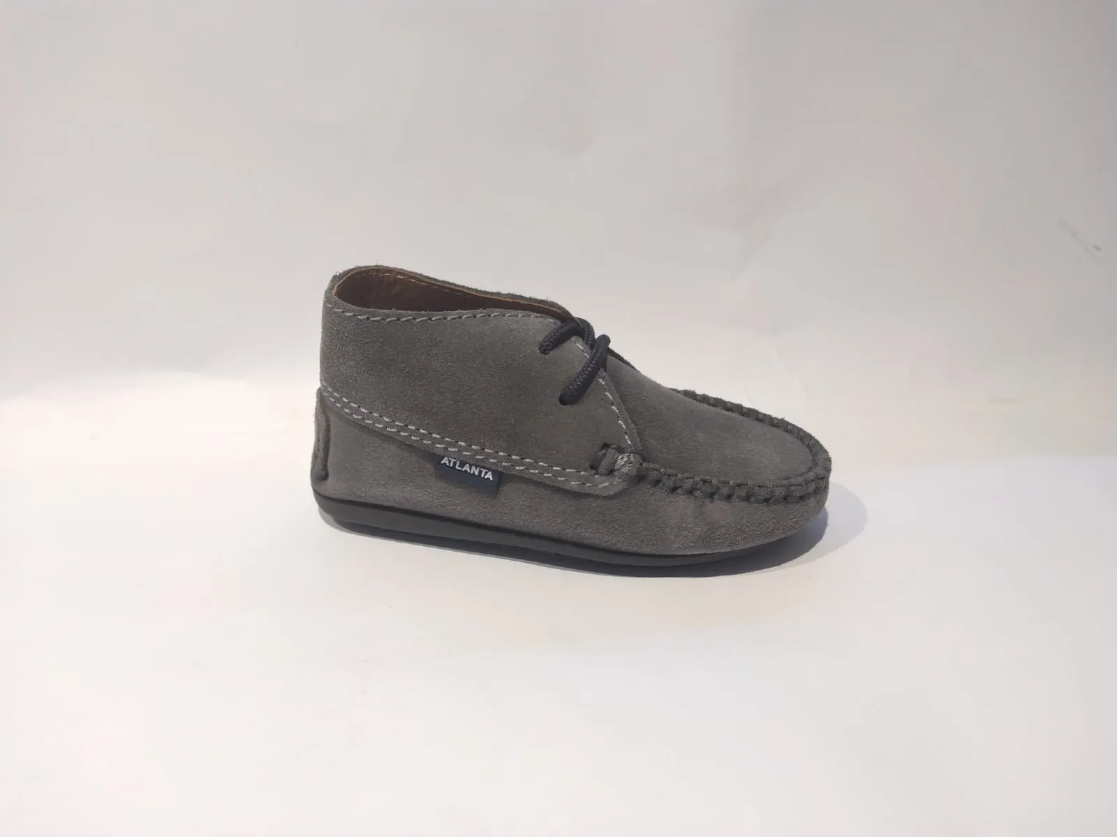 Altanta Mocassin Baby Dark Grey Suede Leather Booties