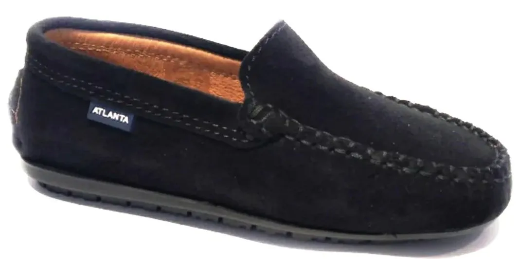 Altanta Mocassin Black Suede Leather Loafer