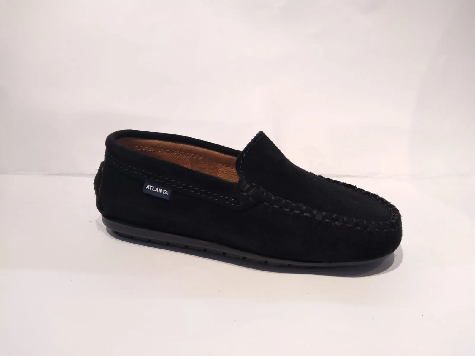 Altanta Mocassin Black Suede Leather Loafer