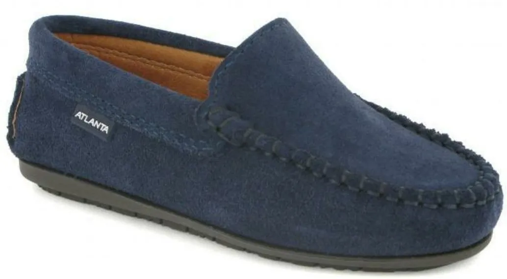 Altanta Mocassin Dark Blue Suede Leather Loafer