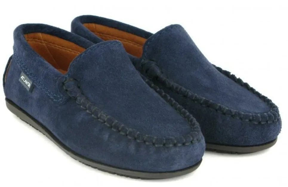 Altanta Mocassin Dark Blue Suede Leather Loafer