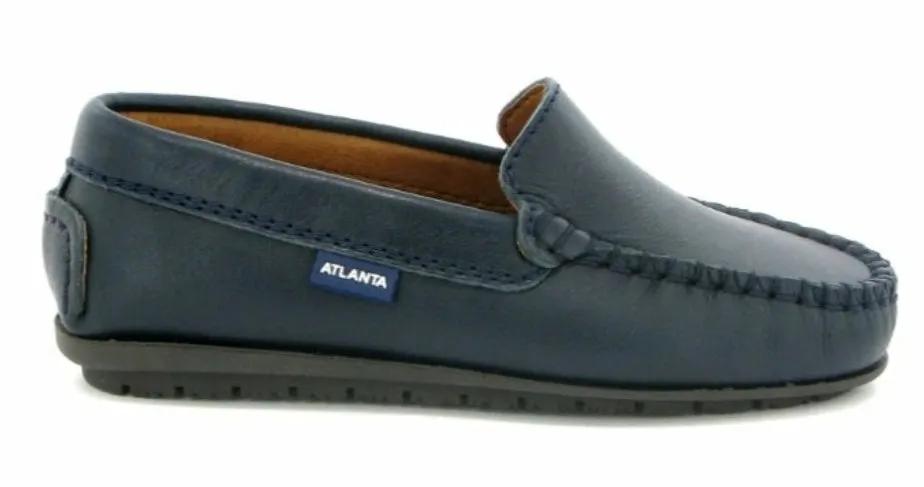 Altanta Mocassin Dark Navy Blue Smooth Leather Loafer