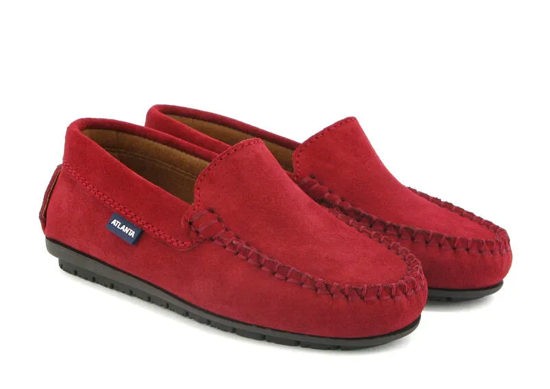 Altanta Mocassin Red Suede Leather Loafer