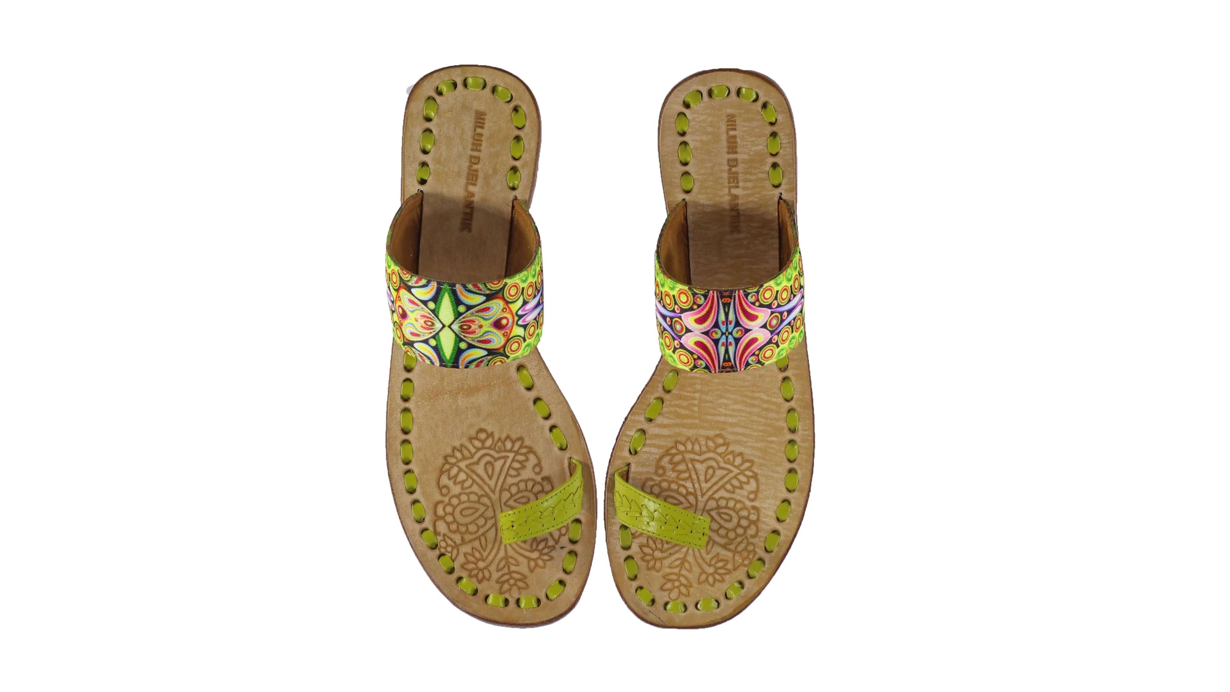 Arini 20mm Flat - Lime & Lime Paisley