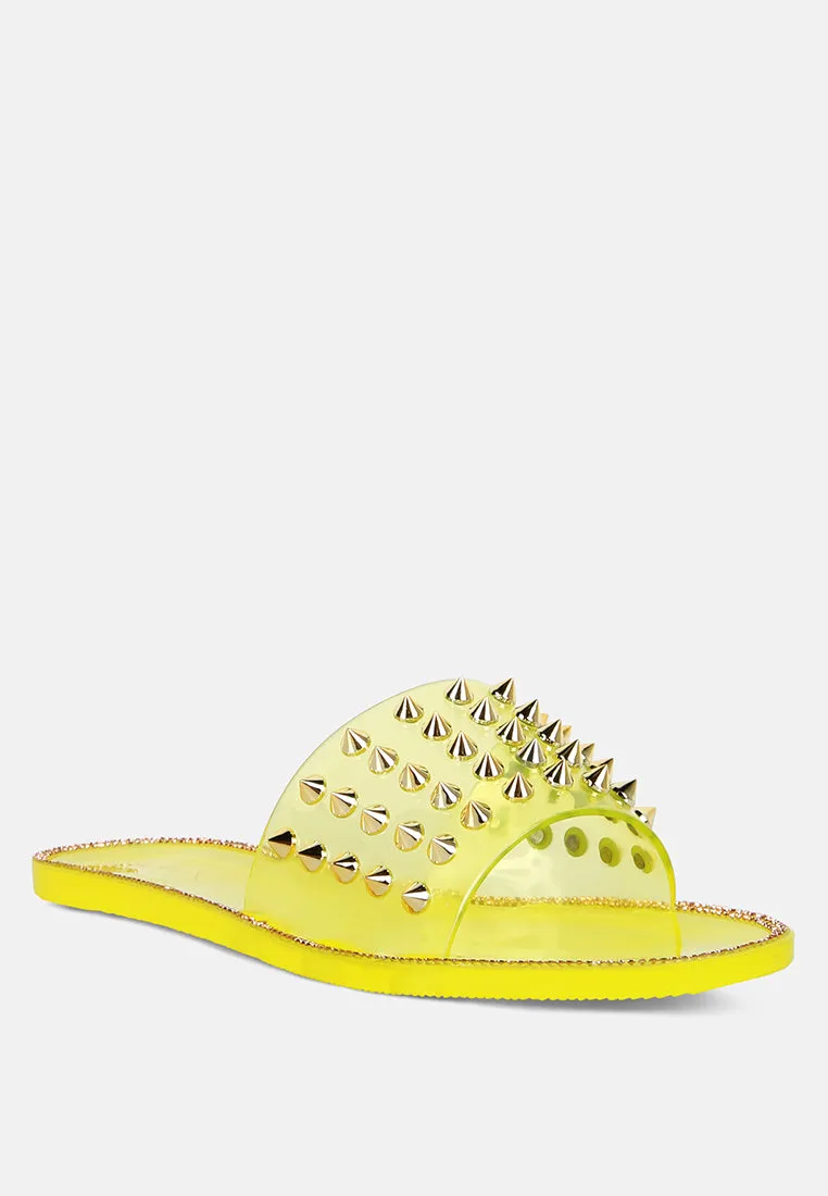 Bolly Punk Stud Clear Jelly Flats