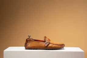 BOSPHORUS LEATHER MOCCASIN - PATINA HONEY BROWN