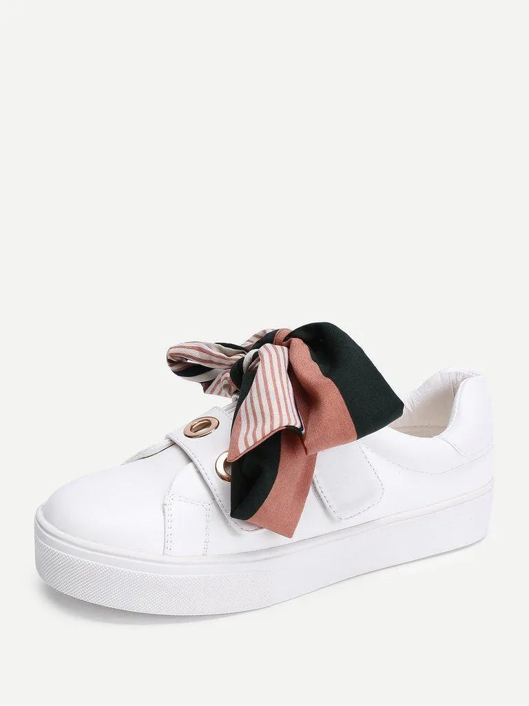 Bow Decorated Slip On Sneakers