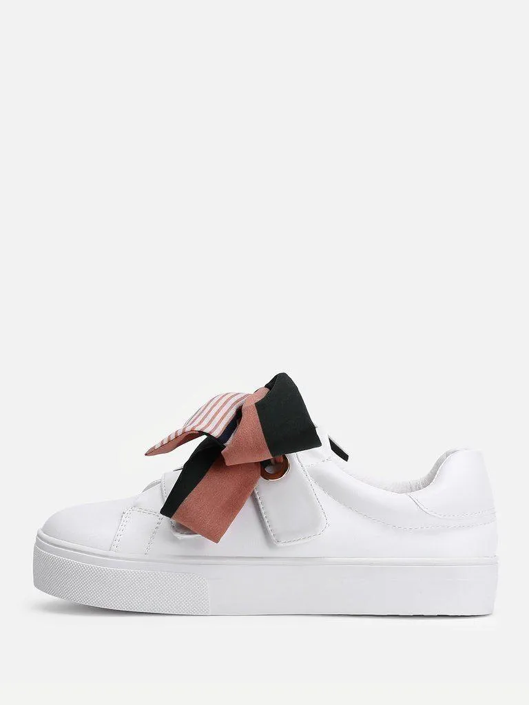 Bow Decorated Slip On Sneakers