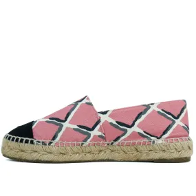 Chanel Flats Espadrille Pink Canvas 37