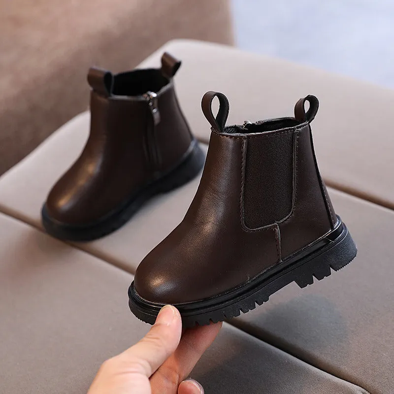 Children Short Boots  Winter New Boys Girls Vintage England Style Baby Ankle Boots