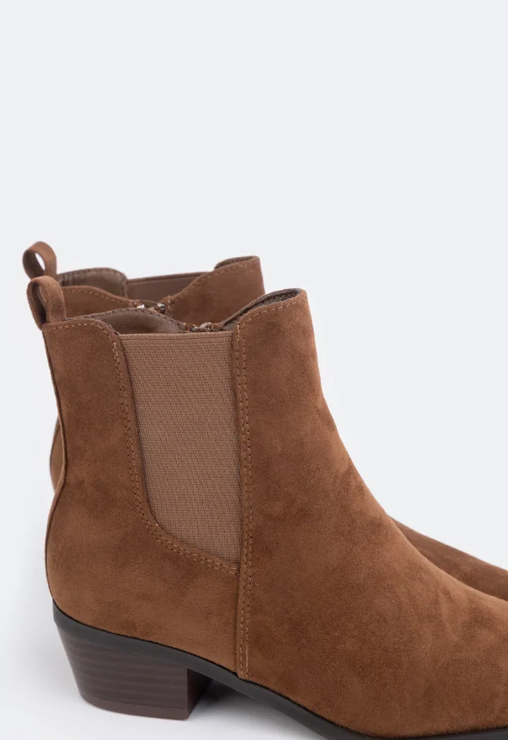 Choice Solid Ankle Boots Brown