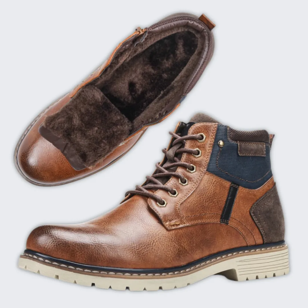 Cozy Antonio Leather Winter Boots with Non-Slip Sole