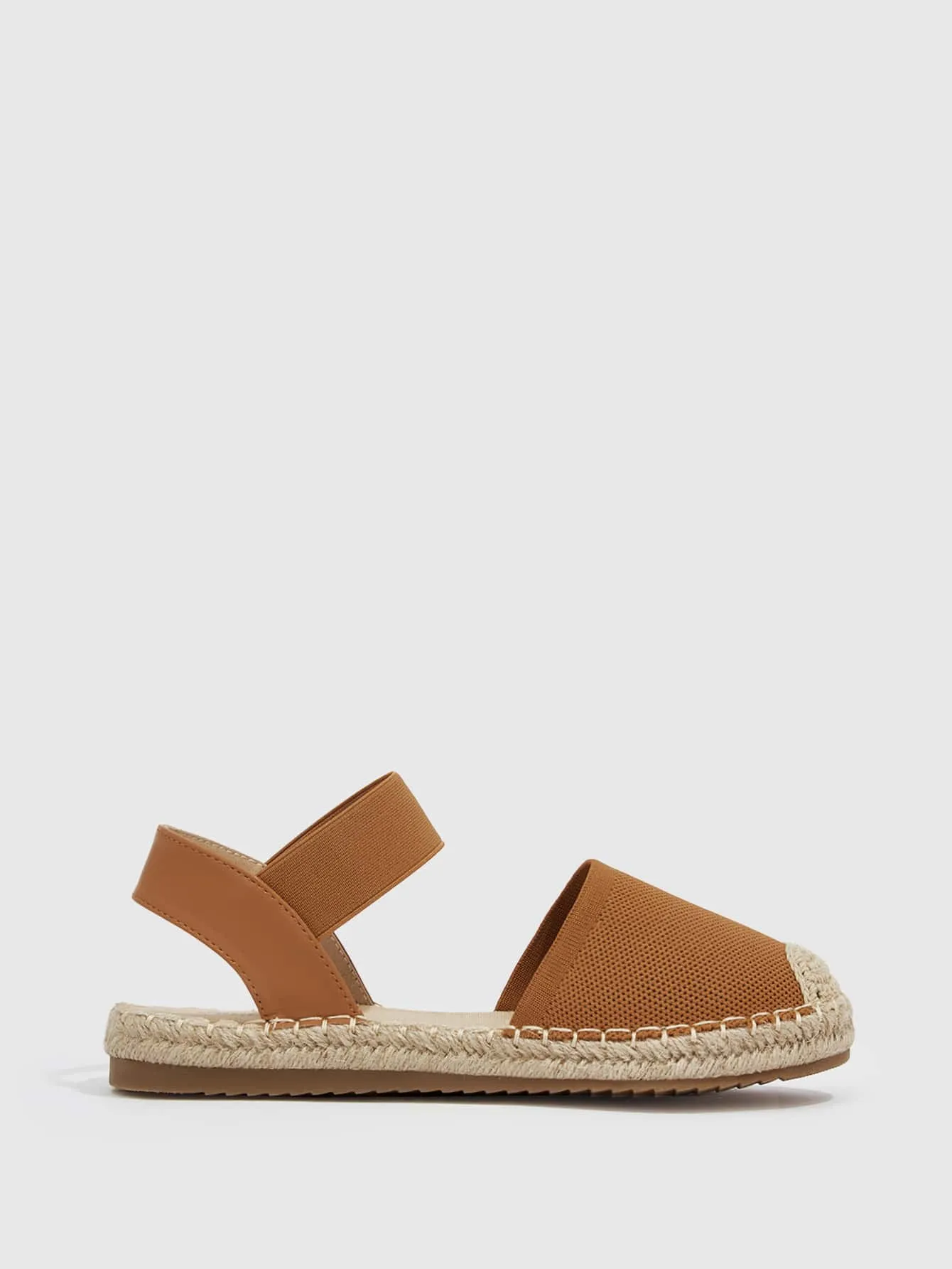 CUCCOO Basic Minimalist Stitch Detail Espadrille Flats