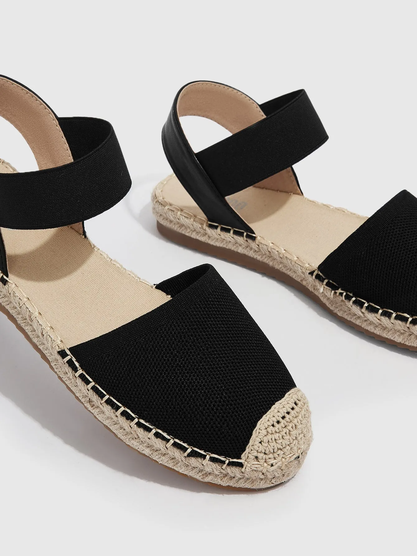 CUCCOO Basic Minimalist Stitch Detail Espadrille Flats