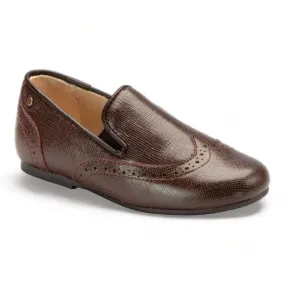 David - Brown Patent Leather Slip On for Boy by Manuela de Juan