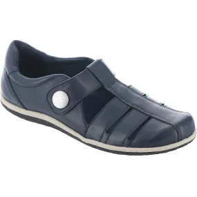 David Tate Womens Orlando Leather Lifestyle Slip-On Sneakers