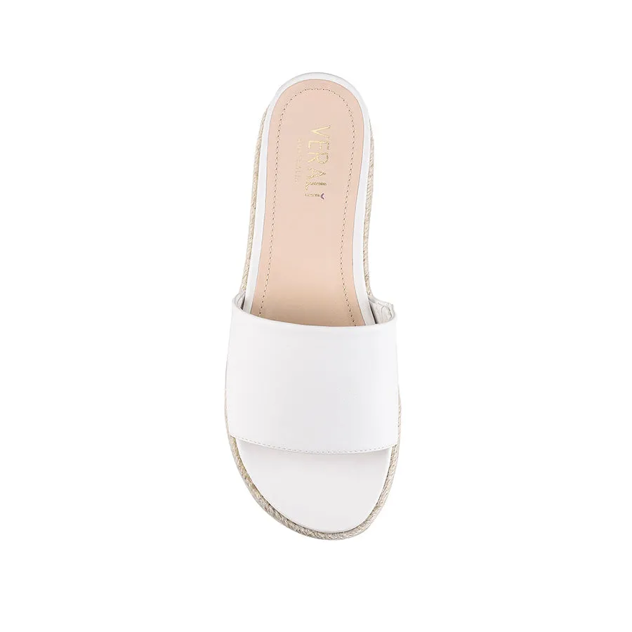 Declan Footbed Slides - White Smooth