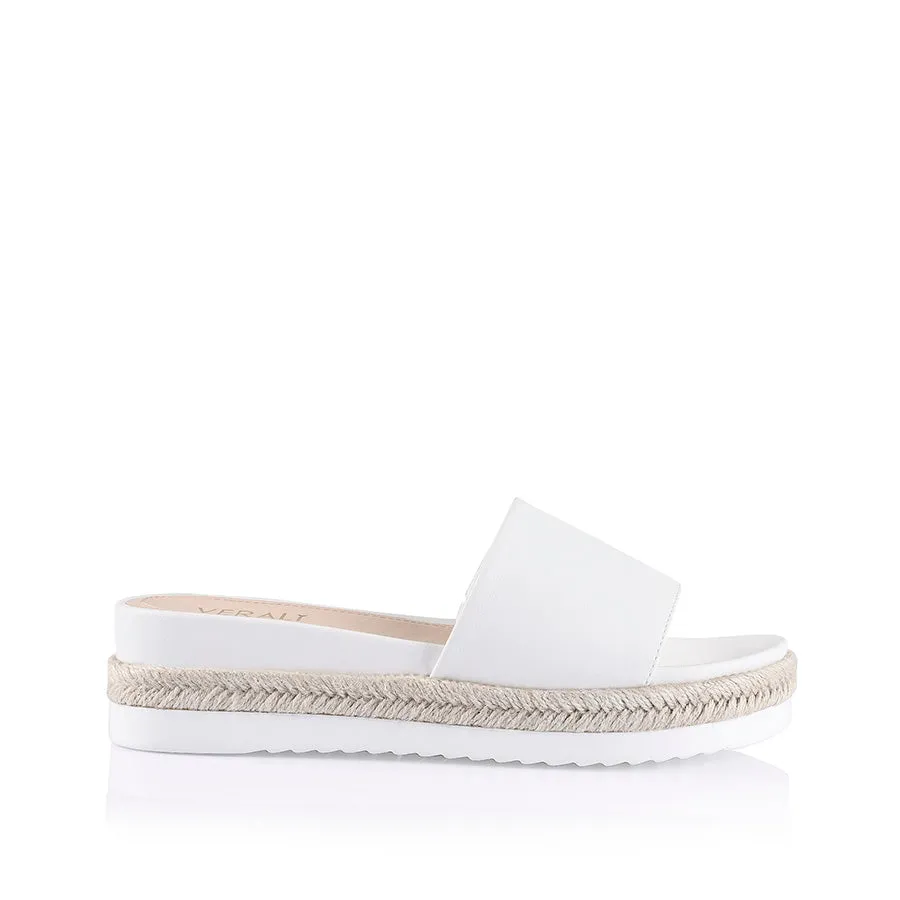 Declan Footbed Slides - White Smooth