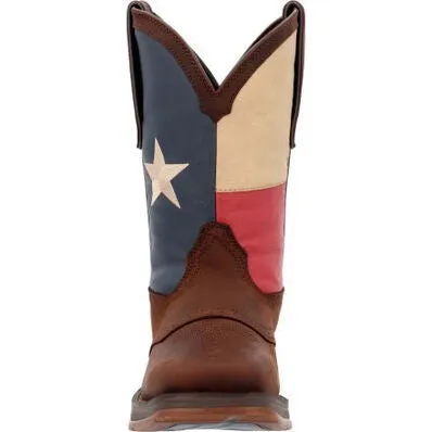 Durango Men's Rebel Texas Flag Soft Toe Western Classic Boot- Dark Brown- DB4446