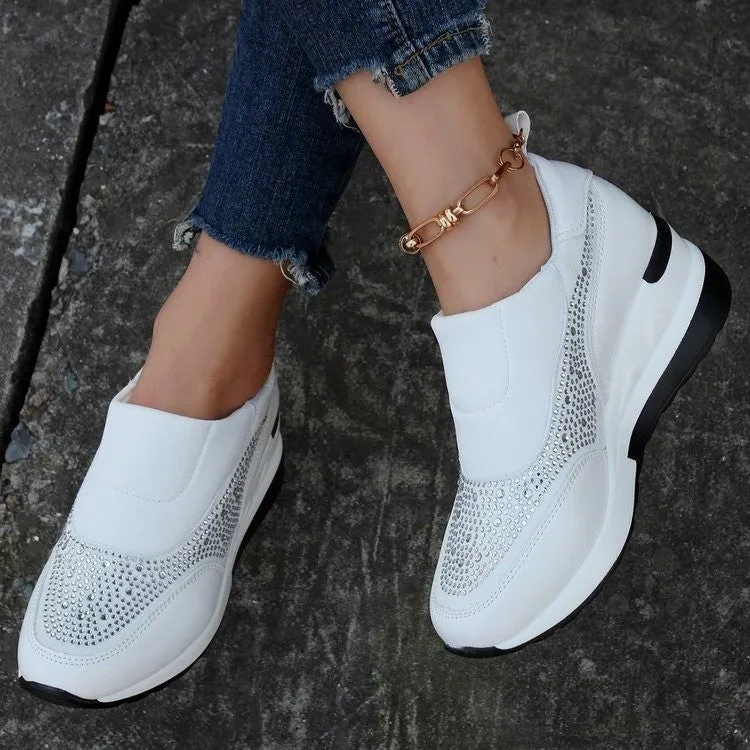 elveswallet Sequin wedge slip-on sneakers