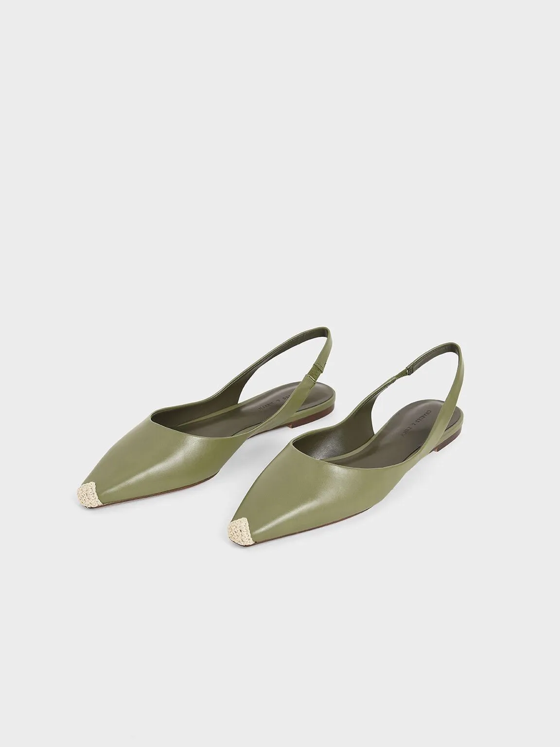 Espadrille Toe Cap Slingback Flats