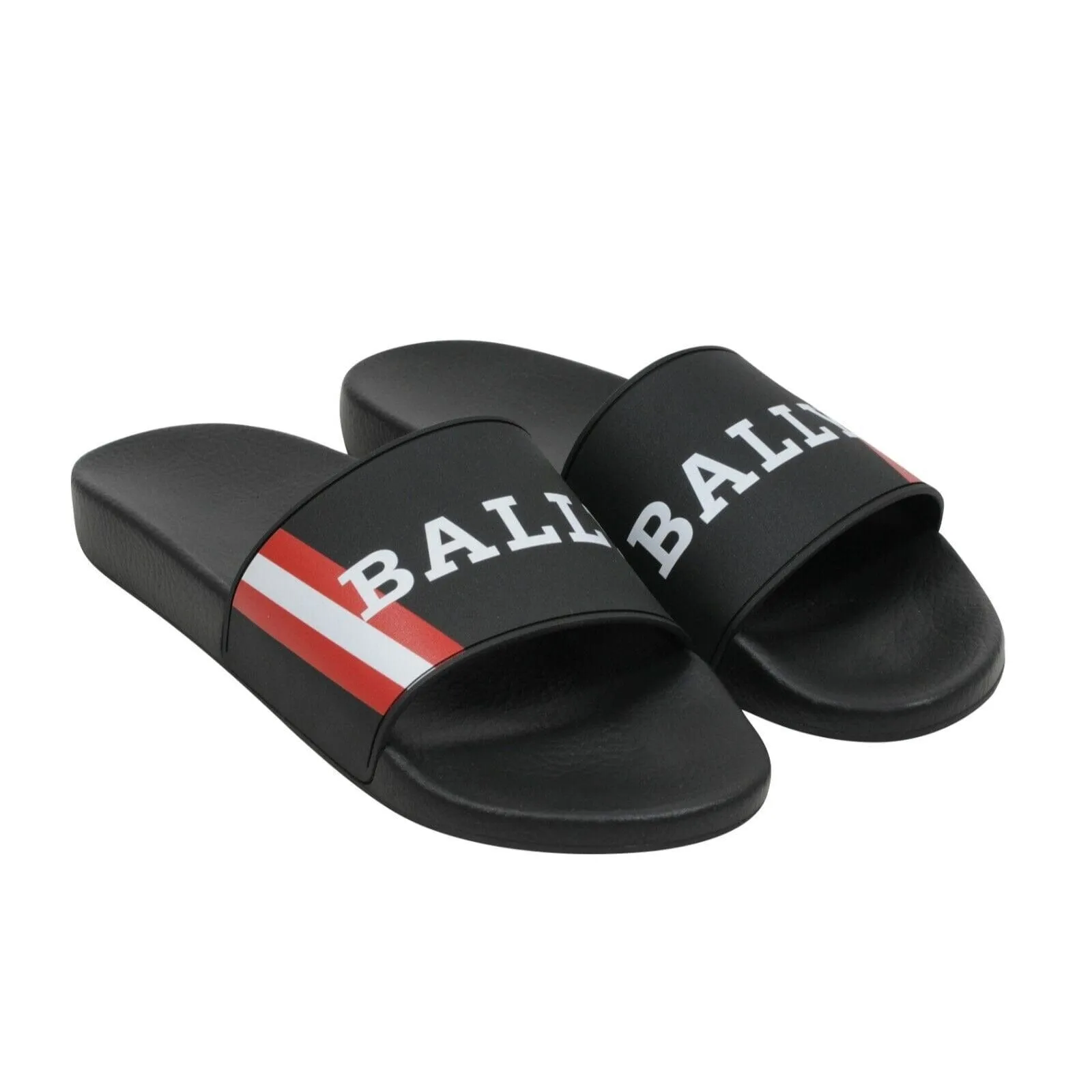 Flip Flops Black Red White Rubber Pool Slides