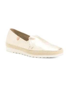 FUN VERBENAS Made In Spain Leather Espadrille Flats