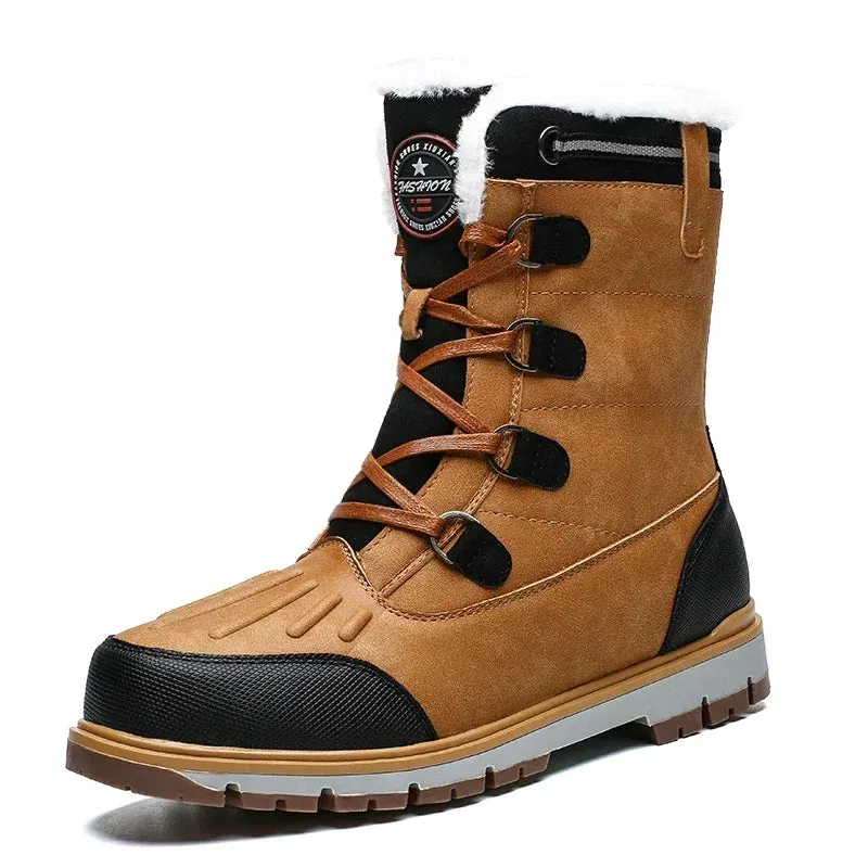 Fur Brown Men's Casual Shoes Sneakers Waterproof Ankle Boots XS6008#