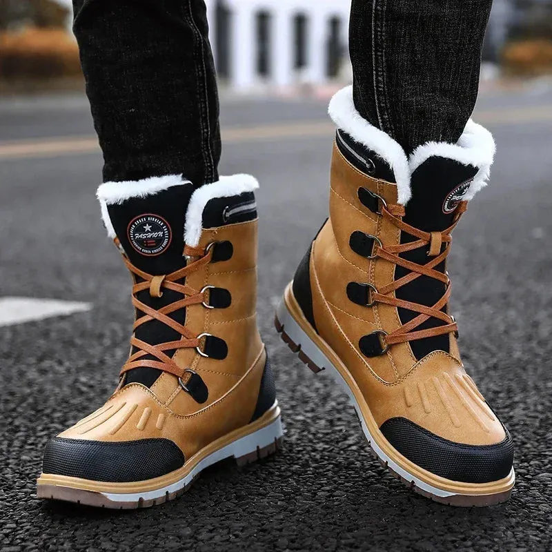 Fur Brown Men's Casual Shoes Sneakers Waterproof Ankle Boots XS6008#