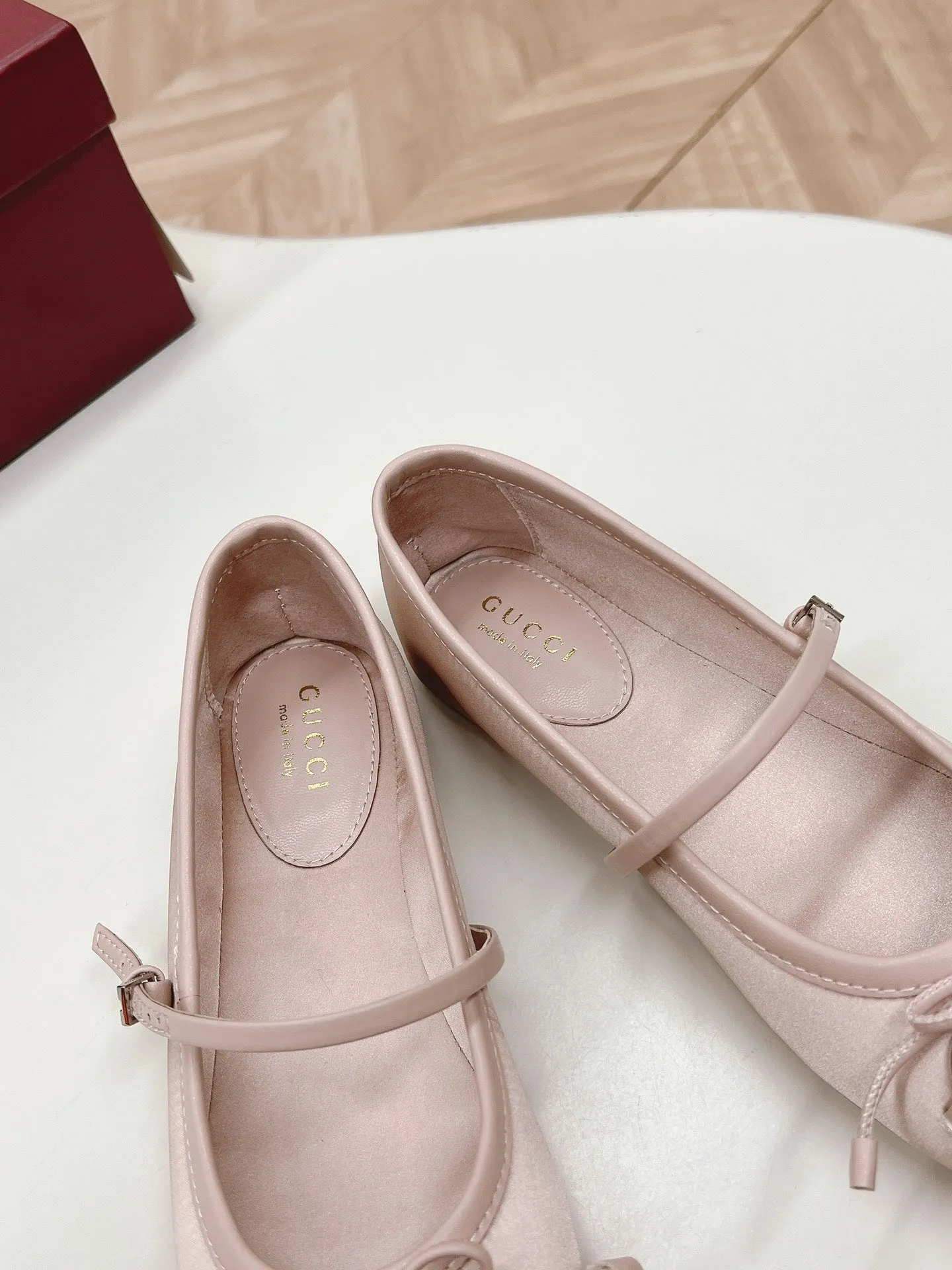 GG BALLET FLAT PASTEL PINK SILK