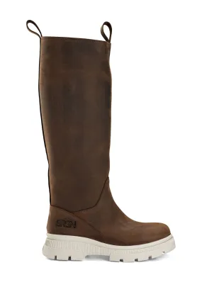 High Leather Boots - Chocolate Brown / 135 Sand