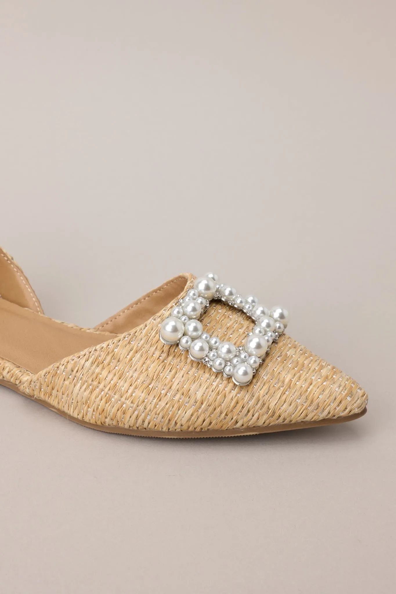 Island Elegance Raffia Pearl Flats