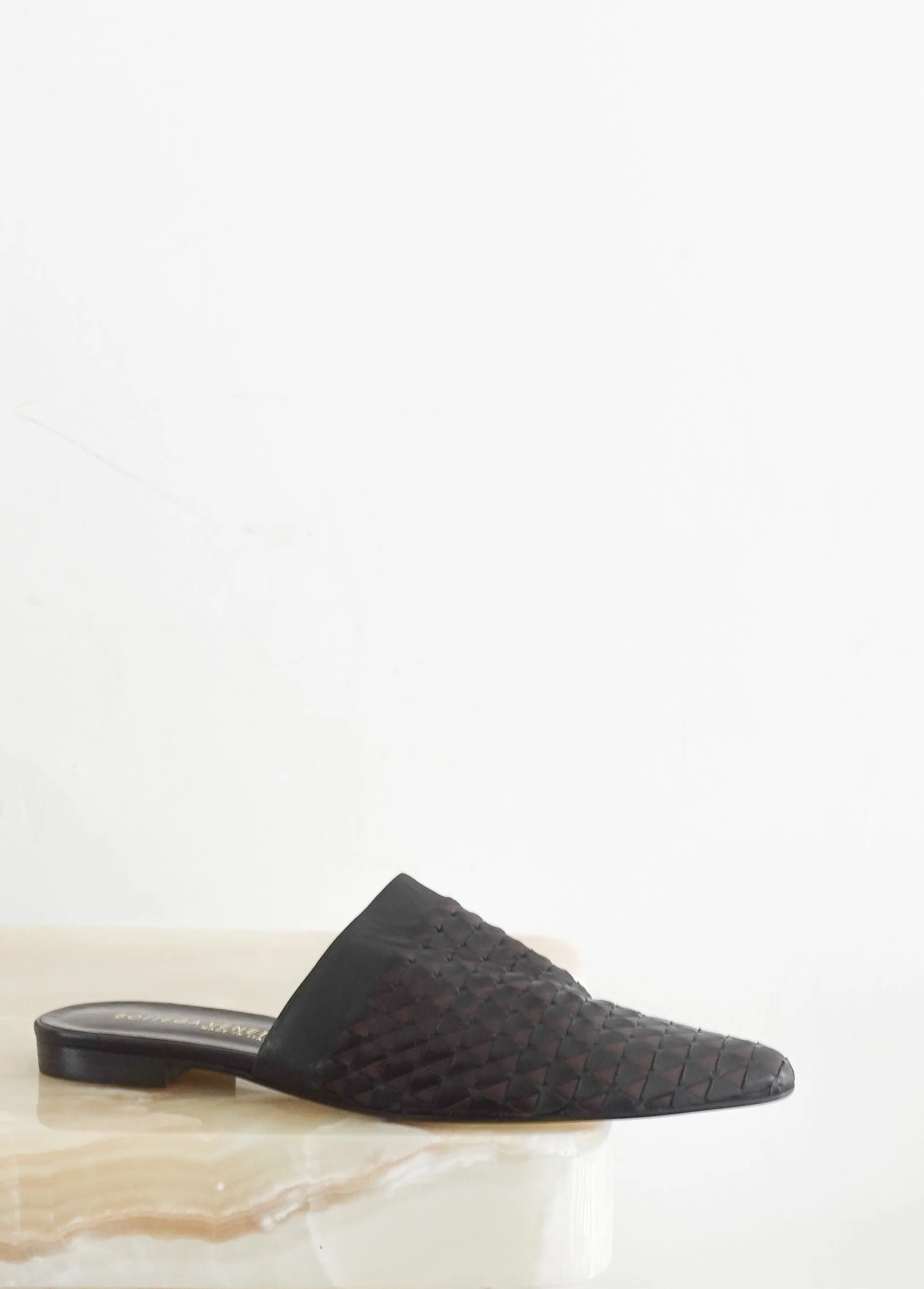 Leather woven mules RRP £320