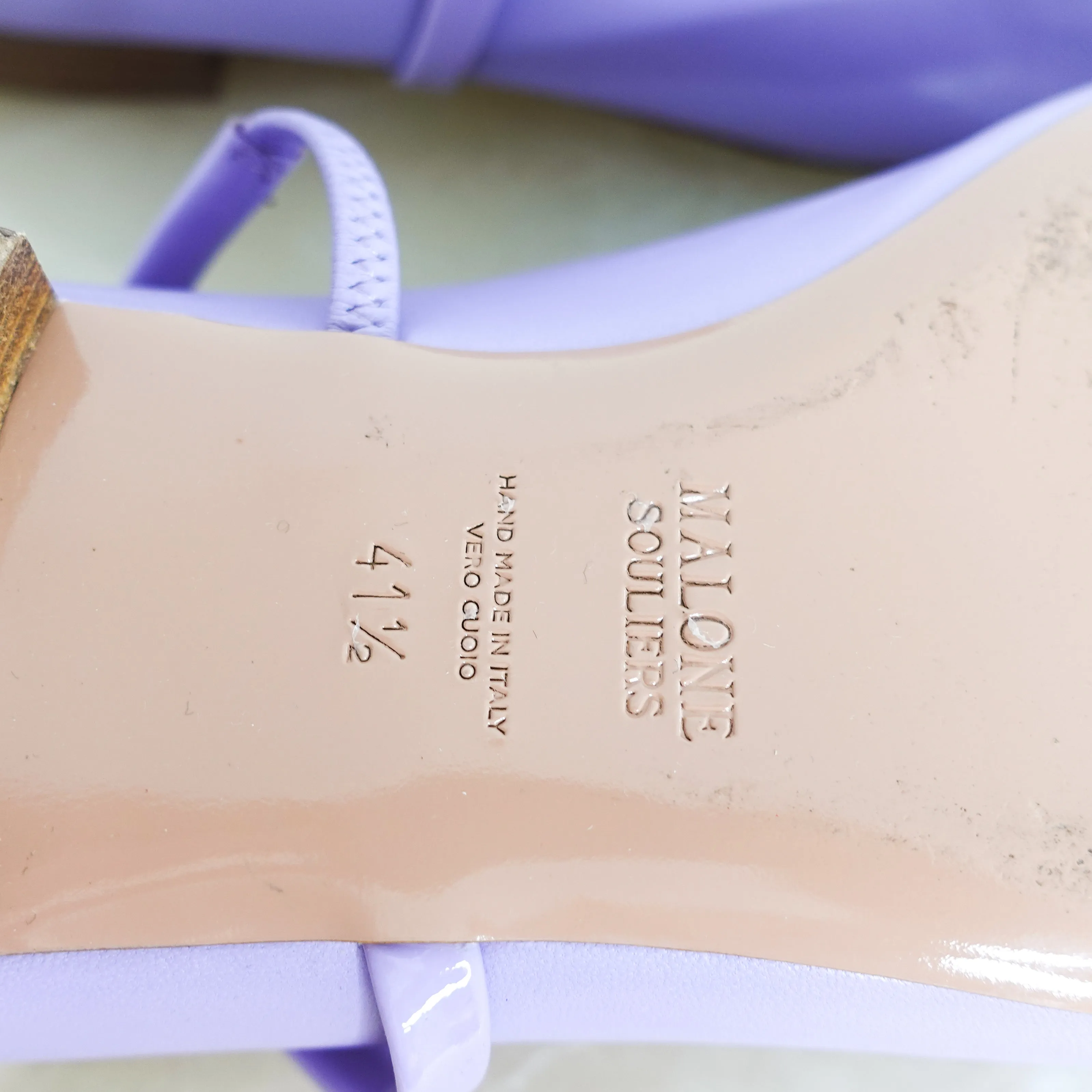 Lilac pointed toe flat mules RRP £495