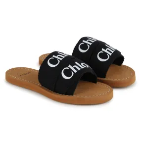 Logo Print Flat Sandals