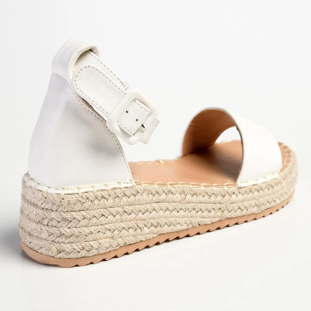 Madison Carina Closed Back Espadrille Sandals - White