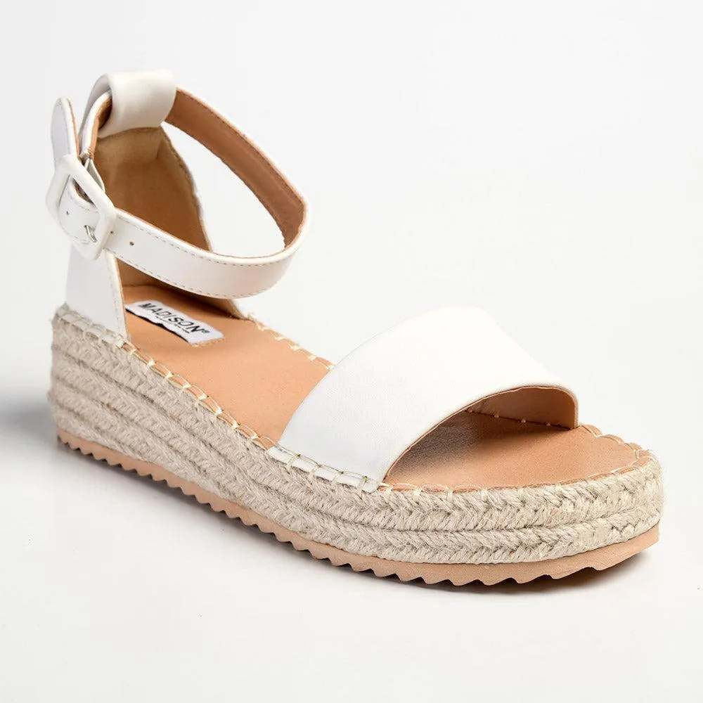 Madison Carina Closed Back Espadrille Sandals - White