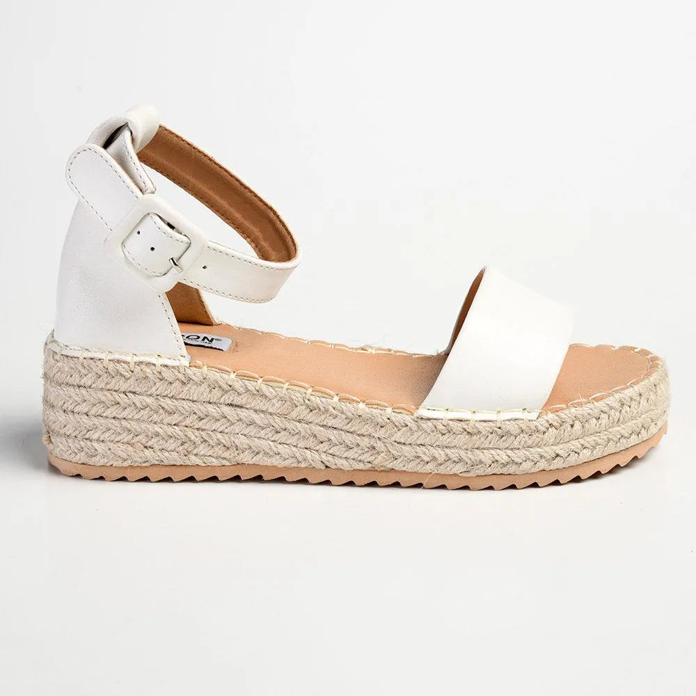 Madison Carina Closed Back Espadrille Sandals - White