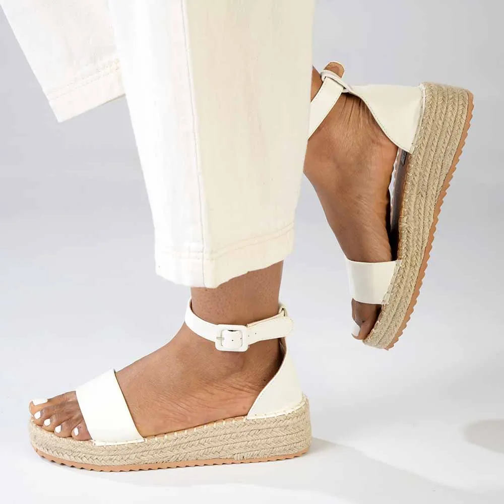 Madison Carina Closed Back Espadrille Sandals - White