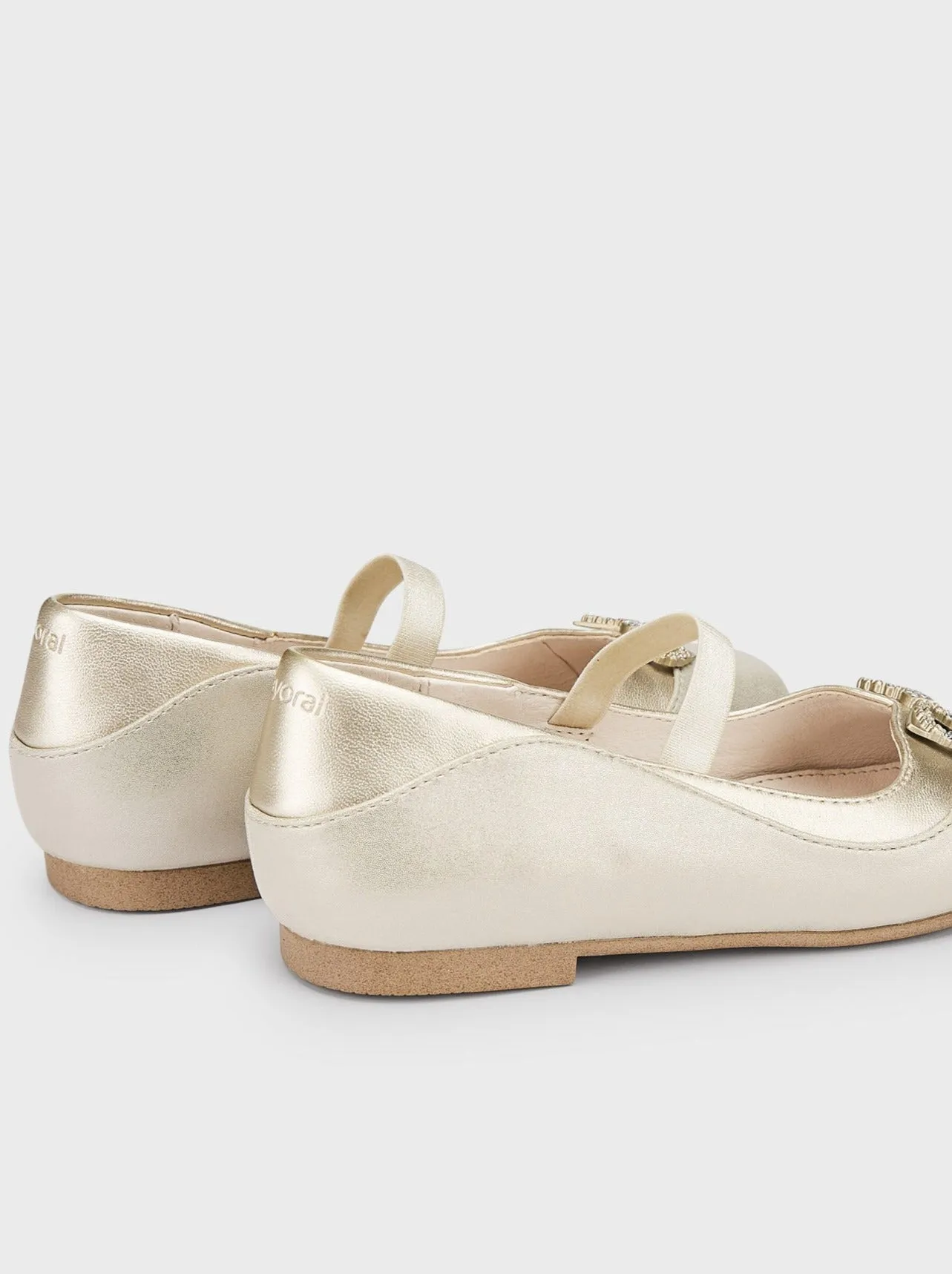 Mayoral Formal Flats w/Bow Gold_43431-071