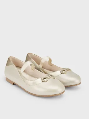 Mayoral Formal Flats w/Bow Gold_43431-071