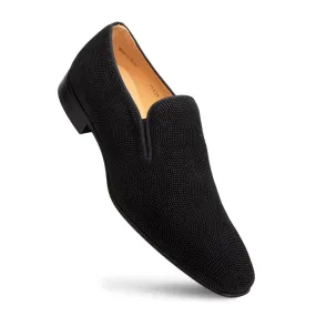 Mezlan Notte Black Glass Suede Slip On Shoes