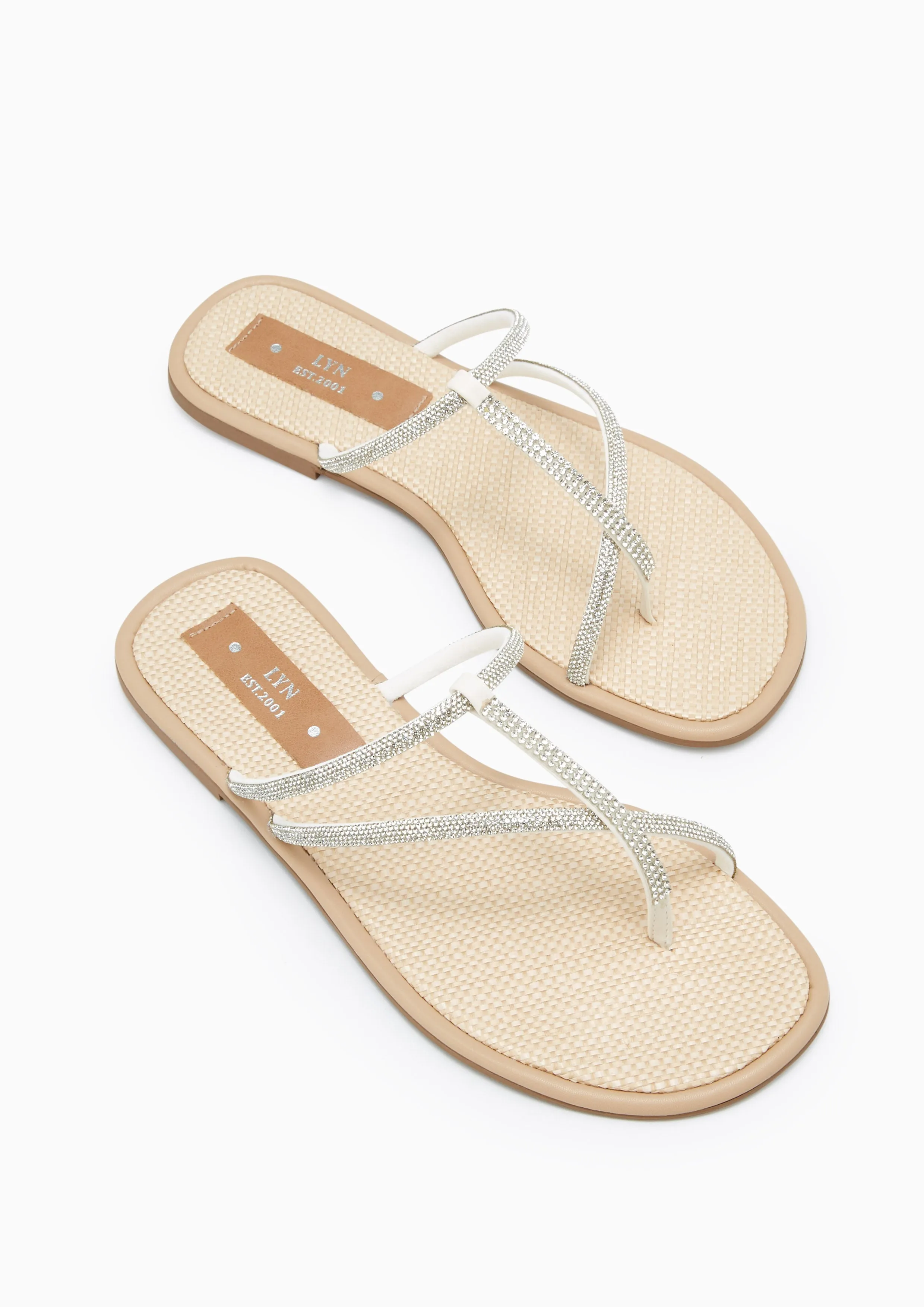 Mural Flat Sandals Beige